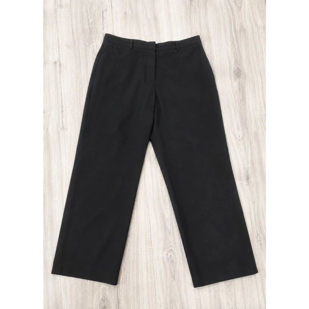 Women’s Black Straight Leg Dress Pants Size 14 Stretch Career Trousers